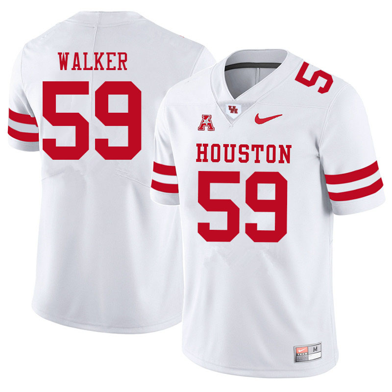 Men #59 Carson Walker Houston Cougars College Football Jerseys Sale-White